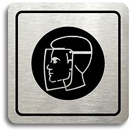 Accept Pictogram Protective Shield (80 × 80mm) (Silver Plate - Black Print) - Sign