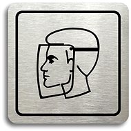 Accept Pictogram Protective Shield (80 × 80mm) (Silver Plate - Black Print) - Sign