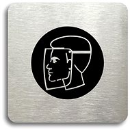 Accept Pictogram Protective Shield  (80 × 80mm) (Silver Plate - Black Print without Frame) - Sign