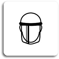 Accept Pictogram Protective Shield V (80 × 80mm) (White Plate - Black Print without Frame) - Sign