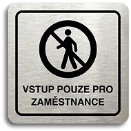 Accept Pictogram Staff Access Only II (80 × 80mm) (Silver Plate - Black Print) - Sign