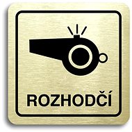 Accept Pictogram Referee III (80 × 80mm) (Gold Plate - Black Print) - Sign