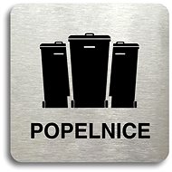 Accept Pictogram "Bin V" (80 × 80mm) (Silver Plate - Black Print without Frame) - Sign