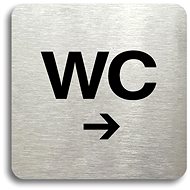 Accept Pictogram Toilet on the Right (80 × 80mm) (Silver Plate - Black Print without Frame) - Sign