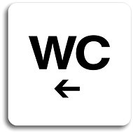 Accept Pictogram Toilet Left (80 × 80mm) (White Plate - Black Print without Frame) - Sign