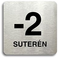 Accept Pictogram -2 Basement  (80 × 80mm) (Silver Plate - Black Print without Frame) - Sign