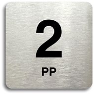 Accept Pictogram "2 PP" (80 × 80mm) (Silver Plate - Black Print without Frame) - Sign