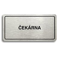 Accept Pictogram "WAITING ROOM" (160 × 80mm) (Silver Plate - Black Print) - Sign