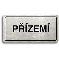 Accept Pictogram "GROUND FLOOR" (160 × 80mm) (Silver Plate - Black Print) - Sign