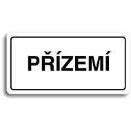 Accept "FÖLDSZINT" piktogram (160 × 80 mm) (fehér lemez - fekete nyomat) - Tábla