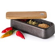 AdHoc Spice box Potta cast iron with wooden lid length 17 cm - Storage Jar