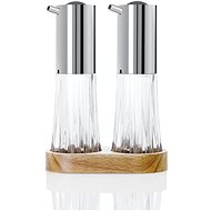 AdHoc Crystal for oil or balsamic clear set of 2 pieces with base - Condiments Tray