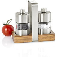 AdHoc Mini Menage Salt and Pepper Mill Set with Stand - Spice Grinder
