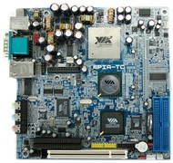 VIA EPIA TC10000 Mini ITX, integr. CPU VIA C3/Nehemiah 1GHz, VGA, 1x DDR266, audio, LAN, externí nap - Motherboard