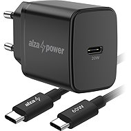AlzaPower Fast Charge SET A111C (20W + USB-C/C 60W Cable) black - Wall Charger