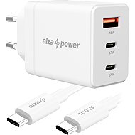 AlzaPower Fast Charge SET G611CCA (67W + USB-C/C 100W Cable) white - Wall Charger