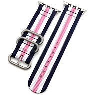 Eternico 38mm Apple Watch Nylon Band, Black White Pink - Watch Strap