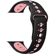 Eternico Apple Watch 38mm / 40mm Silicone Polkadot Band, fekete-rózsaszín - Szíj