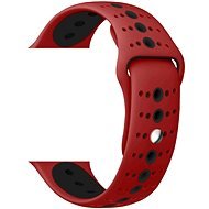 Eternico Apple Watch 42mm / 44mm Silicone Polkadot Band, piros-fekete - Szíj