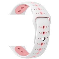Eternico 42mm / 44mm Silicone Polkadot Band fehér-rózsaszín Apple Watch-hoz - Szíj