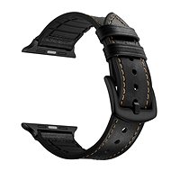 Eternico Apple Watch 38mm Black Leather and Silicone Band - Watch Strap