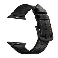Eternico Leather and Silicone Band az Apple Watch 42 mm/44 mm/45 mm okosórához - fekete - Szíj