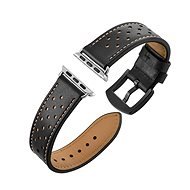 Eternico Leather Band pre Apple Watch 42mm / 44mm / 45mm čierný - Remienok na hodinky