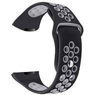 Eternico Fitbit Charge 3 / 4 Silicone, Black Grey (Small) - Watch Strap
