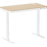 AlzaErgo Table ET6 AiO Charge 118x60 cm white + laminate birch - Height Adjustable Desk