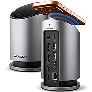 AXAGON HMC-WL9, USB-C 10Gbps Dock with Qi, 3x USB-A, 1x USB-C, HDMI & DP 4k/60Hz, RJ-45, PD 100W - Docking Station