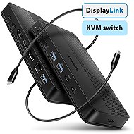 AXAGON HMC-DL-KVM, DisplayLink Docking Station, HDMI & DP 4K/60Hz, RJ-45, SD/mSD, audio, PD 100 W - Docking Station