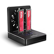 AXAGON ADSA-M2C22, Dual M.2 NVMe & SATA SSD Docking and Cloning Station, USB-C 20 Gbps - External Docking Station
