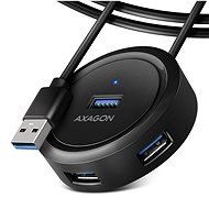 AXAGON HUE-P1AL ROUND Hub, USB-C 5Gbps, 4× USB-A, micro USB power IN, USB-A cable 1,2 m - USB hub
