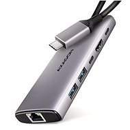 AXAGON HMC-6G2L 6-in-1 Hub, USB-C 10Gbps, 2x USB-A, 1x USB-C, HDMI 4k/60Hz, RJ-45, PD 100W - Docking Station