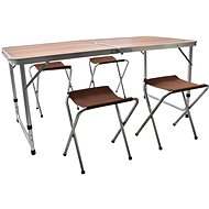 Aga Kempingový skládací set Hnědý - Zahradní nábytek