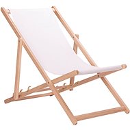Aga Dřevěné skládací lehátko White - Zahradní lehátko
