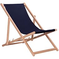 Aga Wooden folding deckchair Dark Blue - Garden Lounger