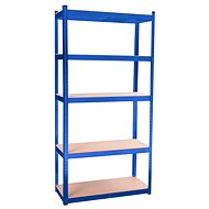 Aga Metal shelf 180 × 90 × 40 cm 5 shelves blue - Shelving Unit