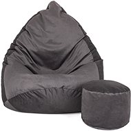 Aga Sedací vak Terra XXXL + podnožník grafitový - Bean Bag