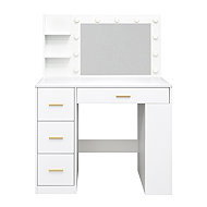 Aga MRDT19 Dressing table with mirror and lighting, matt white - Dressing Table