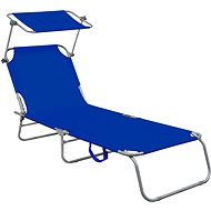 Aga Garden recliner with canopy blue - Garden Lounger