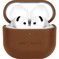 AlzaGuard Genuine Leather Case for AirPods 4 saddle brown - Headphone Case