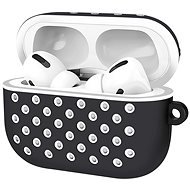 AlzaGuard Silicon Polkadot Case for Airpods Pro, Black and White - Headphone Case