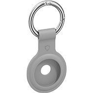 AlzaGuard Silicone Keychain für Airtag grau - AirTag Schlüsselanhänger