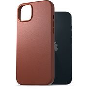 AlzaGuard Genuine Leather Case iPhone 14 barna tok - Telefon tok