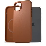AlzaGuard Genuine Leather Case with Magsafe für das iPhone 15 Plus sattelbraun - Handyhülle