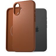AlzaGuard Genuine Leather Case with Magsafe for iPhone 16 Plus saddle brown - Phone Cover