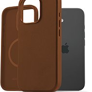 AlzaGuard Genuine Leather Case with Magsafe for iPhone 16 Pro saddle brown - Phone Cover