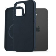 AlzaGuard Genuine Leather Case with Magsafe for iPhone 16 Pro blue - Phone Cover
