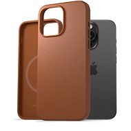 AlzaGuard Genuine Leather Case with Magsafe für das iPhone 15 Pro Max sattelbraun - Handyhülle